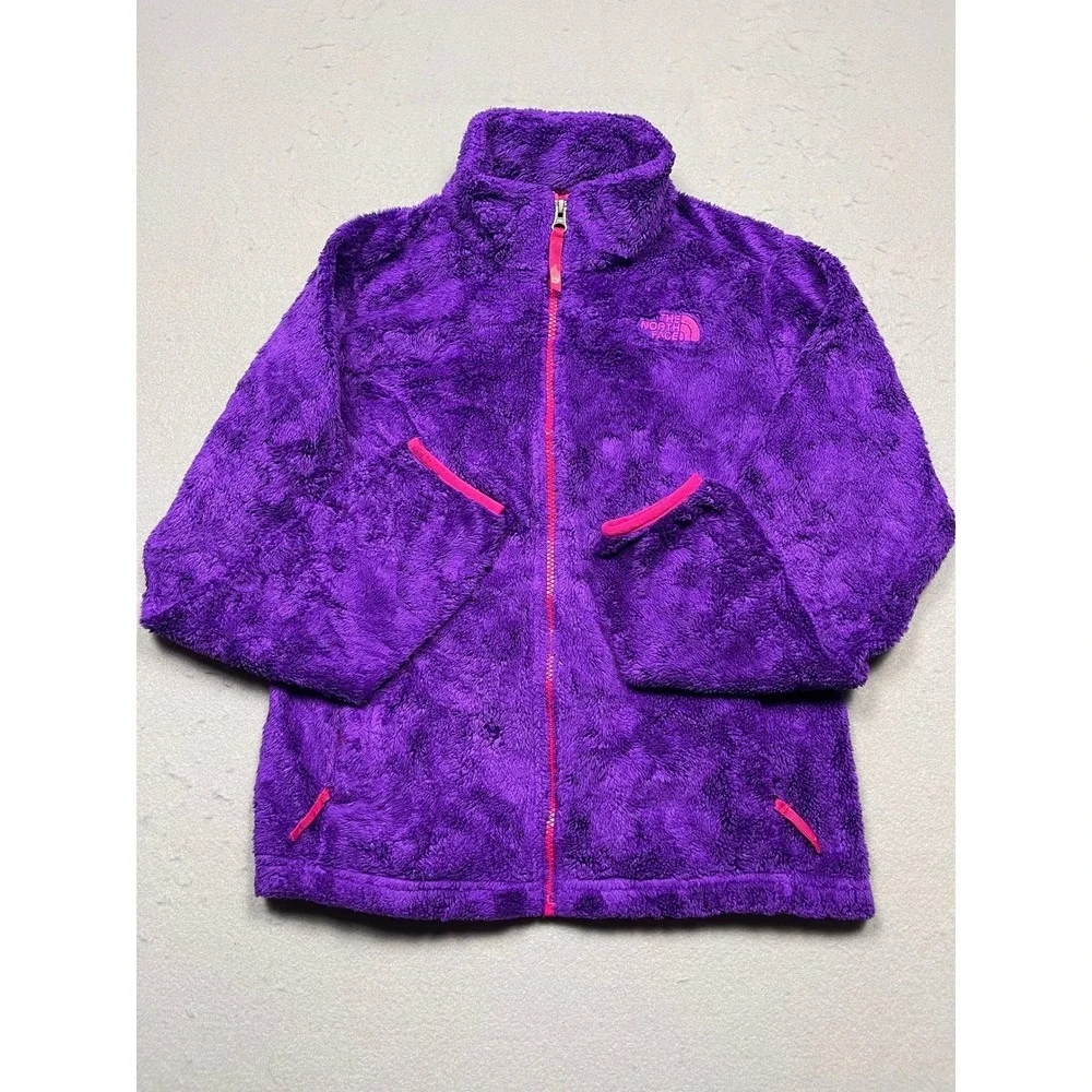 The North Face Girls Osito Fleece Jacket Purple Pink Full Zip Size L 14/16